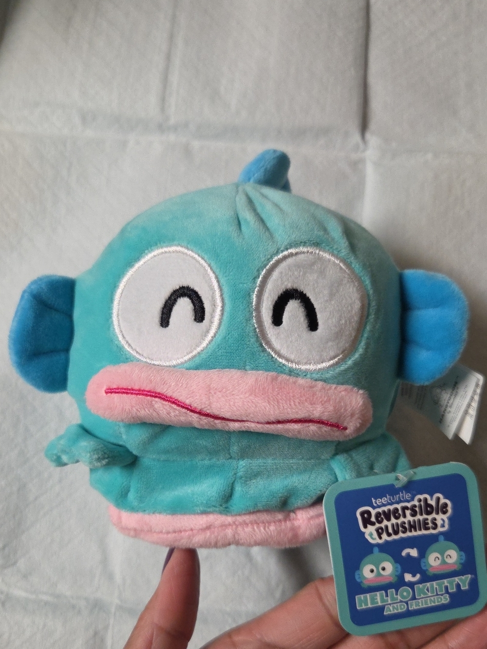 TeeTurtle Sanrio Hello Kitty & Friends Hangyodon Reversible Stuffed Plush